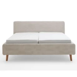 Lit Capitonné En Velours Avec Tête De Lit Lisse - LT8002