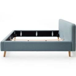 Lit Scandinave Capitonné En Tissu - LT8001 -Lematelas Soldes Boutique mattis bleu glacier cadre fond blanc 2