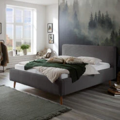 Lit Capitonné En Velours Avec Tête De Lit Lisse - LT8002 19 Lit Capitonné En Velours Avec Tête De Lit Lisse - LT8002 -Lematelas Soldes Boutique mattis cotel anthracite face ambiance