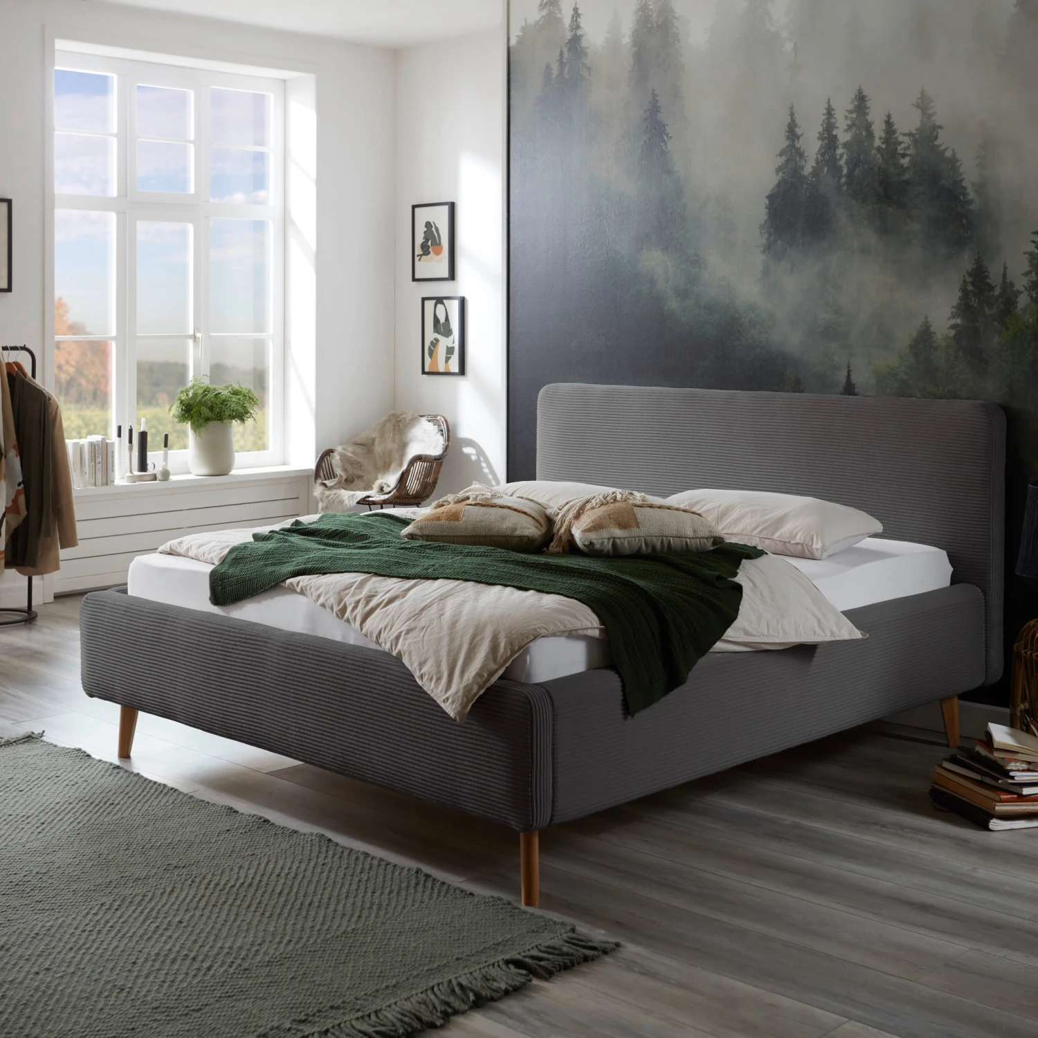 Lit Capitonné En Velours Avec Tête De Lit Lisse - LT8002 9 Lit Capitonné En Velours Avec Tête De Lit Lisse - LT8002 – Image 9