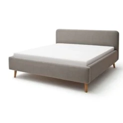 Lit Scandinave Capitonné En Tissu - LT8001 -Lematelas Soldes Boutique mattis taupe profil matelas fond blanc 2