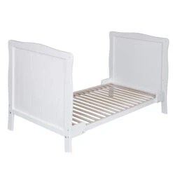 Lit Bébé évolutif En Bois Massif Blanc Avec Sommier Réglable En Hauteur 60x120 -Lematelas Soldes Boutique mavi fond blanc 3