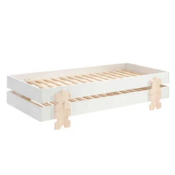 Pack 2 Lits Enfant En Bois Avec Pieds Puzzle 90x200 Cm - LT2058 -Lematelas Soldes Boutique modulo pack puzzle fond blanc 1