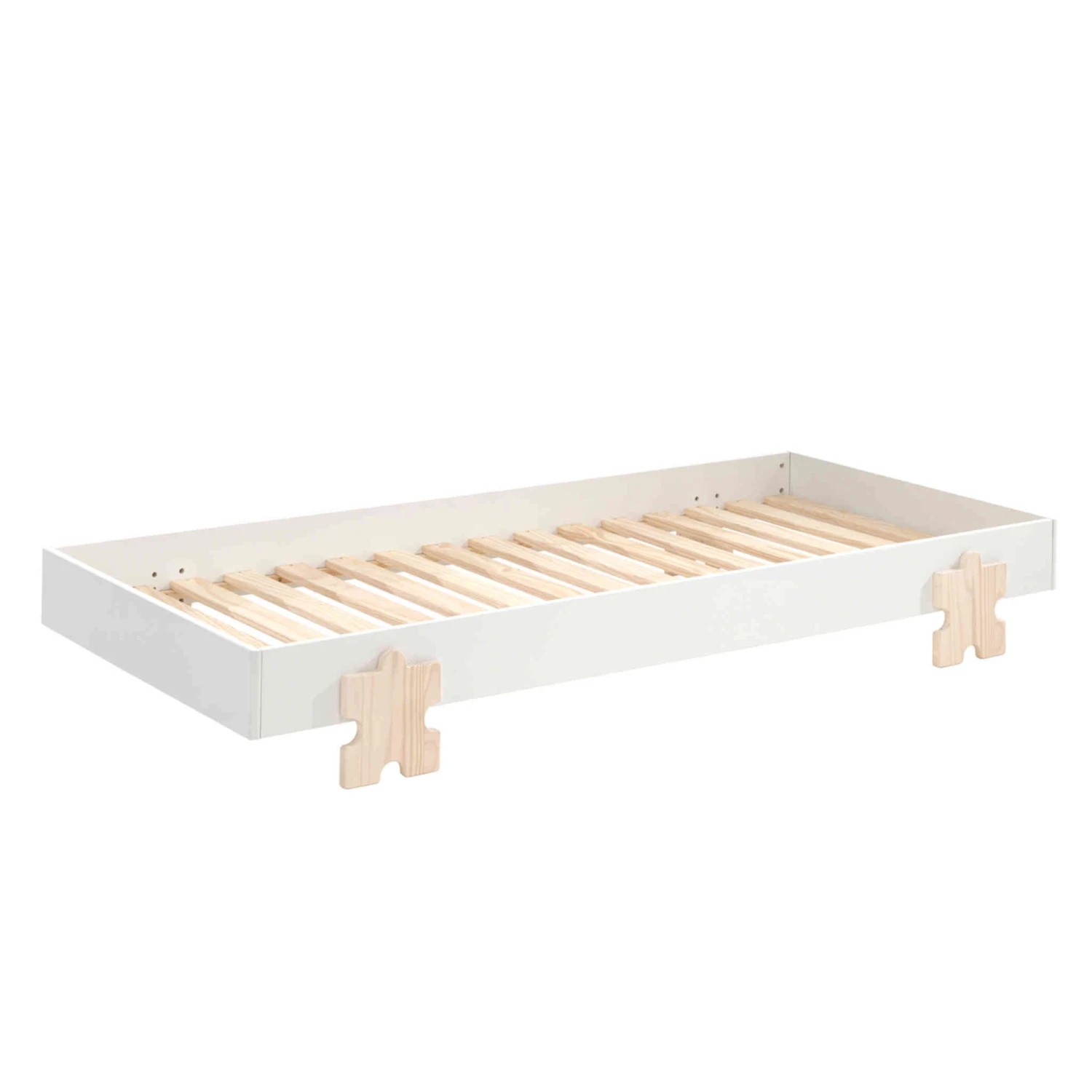 Lit Enfant En Bois Avec Pieds Puzzle 90x200 Cm - LT2055 2 Lit Enfant En Bois Avec Pieds Puzzle 90x200 Cm - LT2055 – Image 2