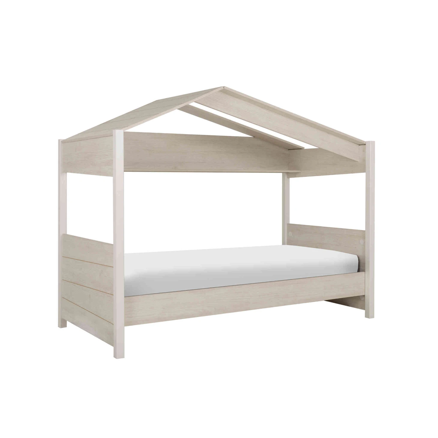 Lit Cabane En Bois Imitation Châtaignier 90x200 - LT5037 1 Lit Cabane En Bois Imitation Châtaignier 90x200 - LT5037