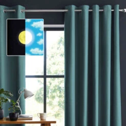 Rideau Occultant à œillets Bleu Canard