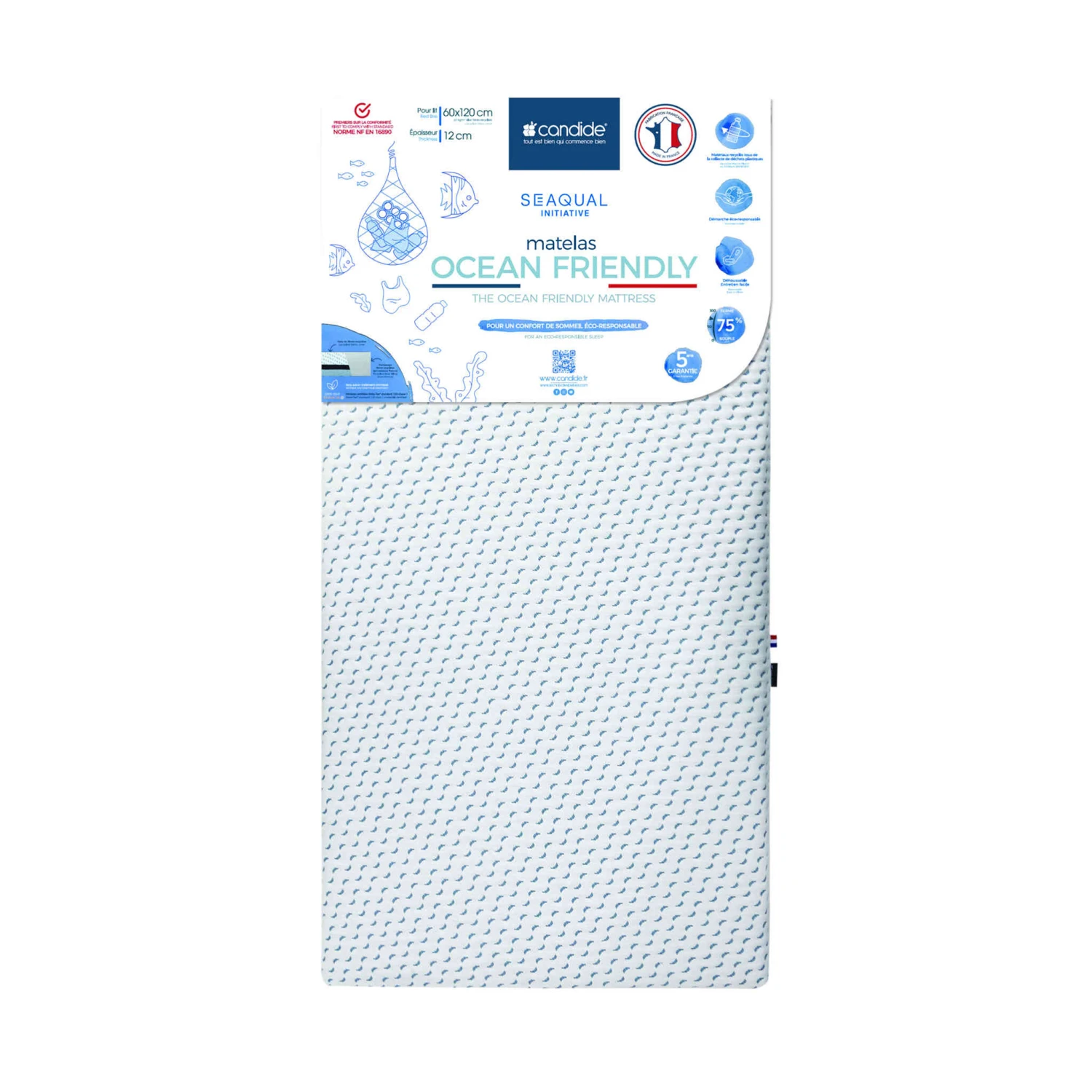 Candide Matelas Bébé Déhoussable éco-responsable OCEAN FRIENDLY 1 Candide Matelas Bébé Déhoussable éco-responsable OCEAN FRIENDLY