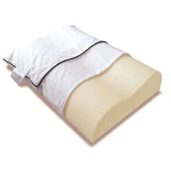 Lot De 2 Oreillers Ergonomiques Mousse Mémoire Végétale Et Taies D'oreillers Percale Someo 40x60 -Lematelas Soldes Boutique oreiller ergo mousse memoire vegetale 1 1