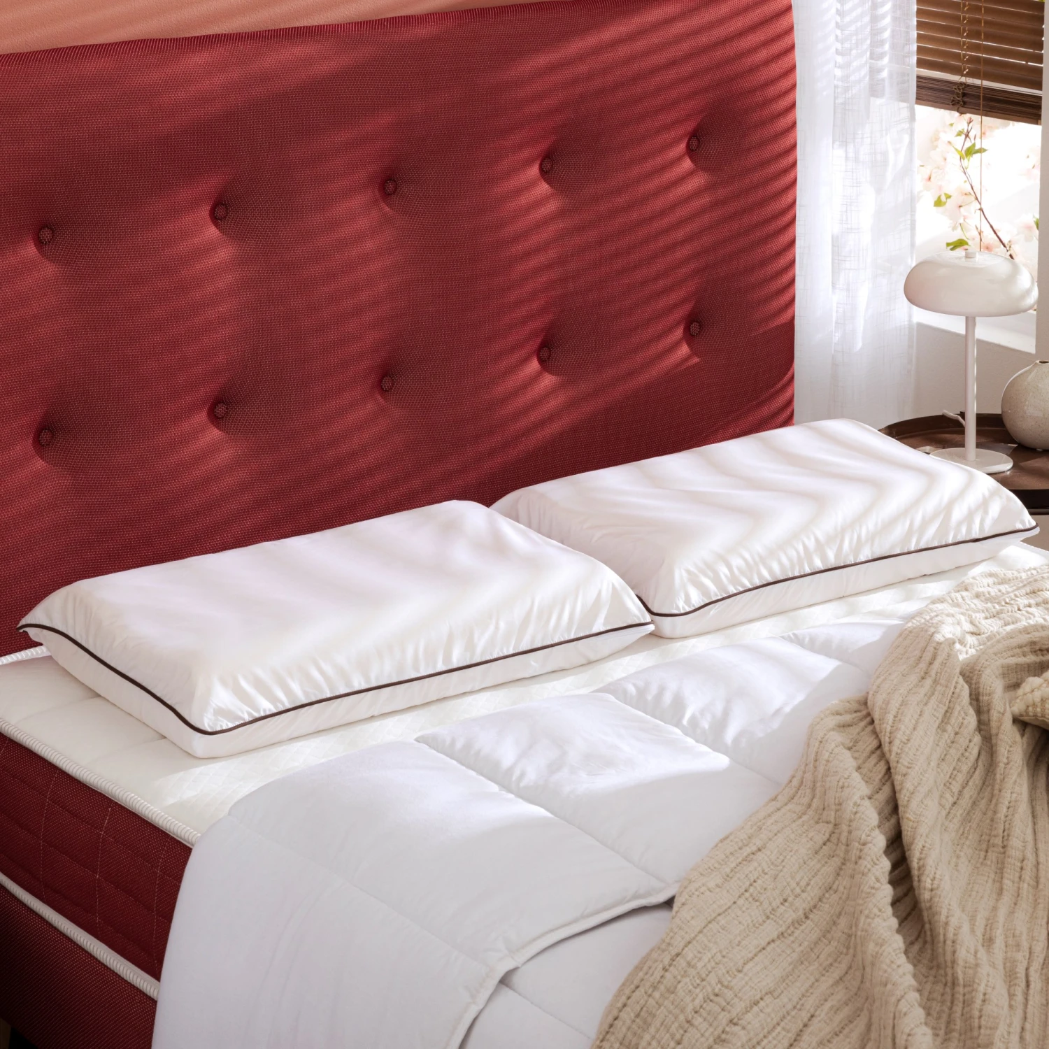 Oreiller Ergonomique Latex Naturel Et Taie D'oreiller Percale Someo 40x60 2 Oreiller Ergonomique Latex Naturel Et Taie D'oreiller Percale Someo 40x60 – Image 2