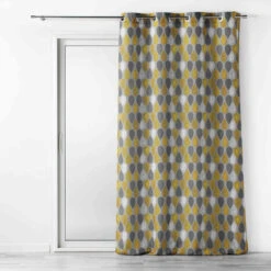 Rideau à œillets Palpito 140x260 Cm -Lematelas Soldes Boutique palpito jaune anthracite 1