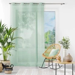 Voilage à œillets Louise 140x240 9 Voilage à œillets Louise 140x240 -Lematelas Soldes Boutique panneau a oeillets louise sauge ambiance 1