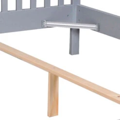 Lit Avec Tête De Lit En Bois Gris - LT14008 5 Lit Avec Tête De Lit En Bois Gris - LT14008 -Lematelas Soldes Boutique parker fond blanc 2