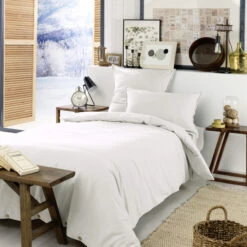 Housse De Couette Flanelle Blanc -Lematelas Soldes Boutique parure1 candice blanc