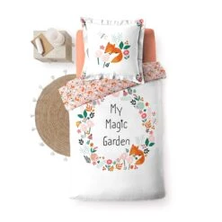 Parure De Lit Enfant Magic Garden 140x200 -Lematelas Soldes Boutique parure de lit magic garden vue dessus fond blanc