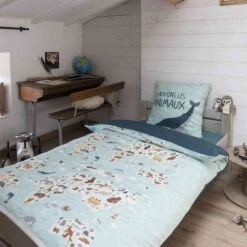 Parure De Lit Enfant Map 140x200 -Lematelas Soldes Boutique parure enfant map 5