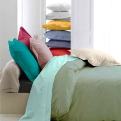 Housse De Couette Percale Sauge - Tradilinge
