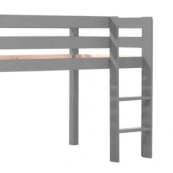 Lit Mezzanine Enfant En Bois Massif Gris 90x20 Cm - LT2039 -Lematelas Soldes Boutique pino mezzanine gris fond blanc 2