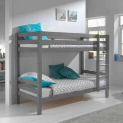 Lit Superposé Enfant En Bois Massif 90x200 Cm - LT2042 -Lematelas Soldes Boutique pino superpos 160 gris ambiance