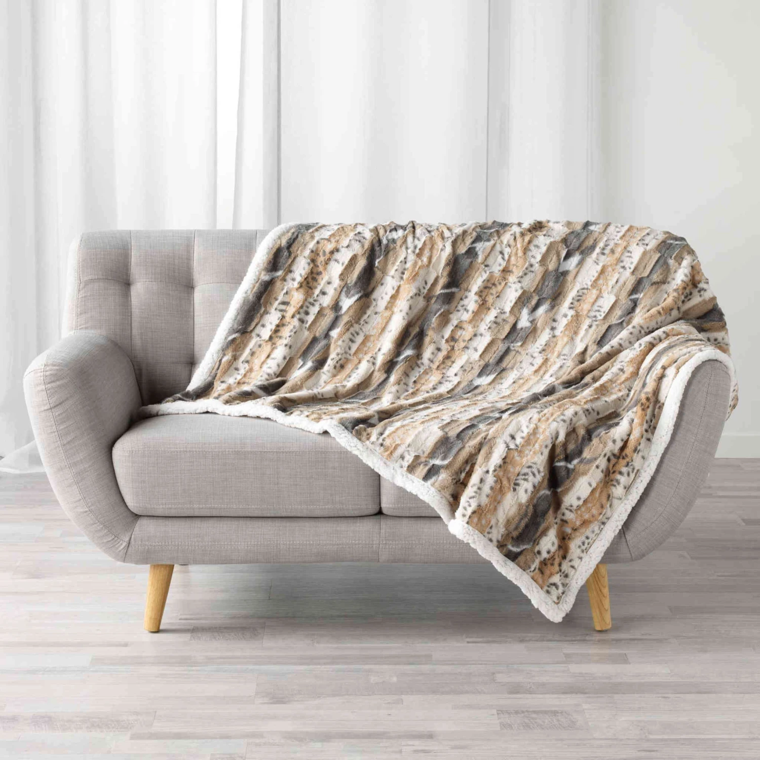 Plaid Imitation Fourrure/sherpa Grizzly 125x150 Cm 1 Plaid Imitation Fourrure/sherpa Grizzly 125x150 Cm