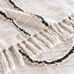 Plaid Kenya Lodge 125x150 Cm -Lematelas Soldes Boutique plaid kenya lodge noir zoom