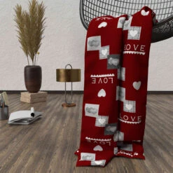 Plaid Polaire Love Rouge 120x160 Cm