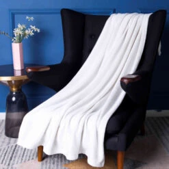 Plaid Polaire Sherpa Bella 125x150 Cm -Lematelas Soldes Boutique plaid polaire sherpa bella 125x150 cm blanc