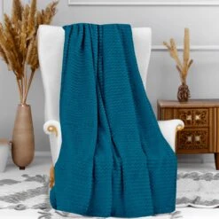 Plaid Cocooning 120x160 Cm -Lematelas Soldes Boutique plaid soleildocre cocooning bleucanard ambiance