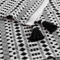 Plaid à Franges En Coton Tissia 125x150 Cm -Lematelas Soldes Boutique plaid tissia zoom