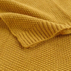 Plaid Tricotine 125x150 Cm -Lematelas Soldes Boutique plaid tricotine ocre