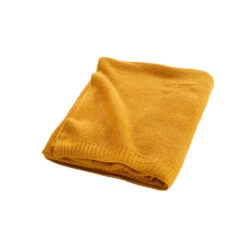 Plaid Tricotine 125x150 Cm -Lematelas Soldes Boutique plaid tricotine ocre zoom 1 1