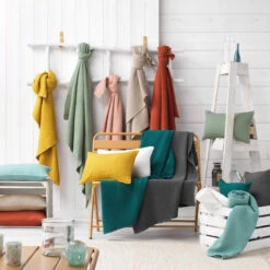 Plaid Gaufrette En Coton Uni 125x150 Cm -Lematelas Soldes Boutique plaids gaufrette