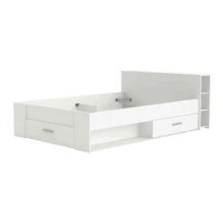 Lit En Bois Avec Tiroir Blanc Perle - LT177 -Lematelas Soldes Boutique pocket 4