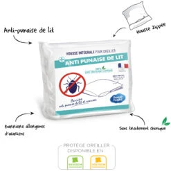 Lot De 2 Protèges Oreillers Anti-acariens Et Anti-punaises Sans Traitement -Lematelas Soldes Boutique protege oreiller anti punaise anti acariens 4 1