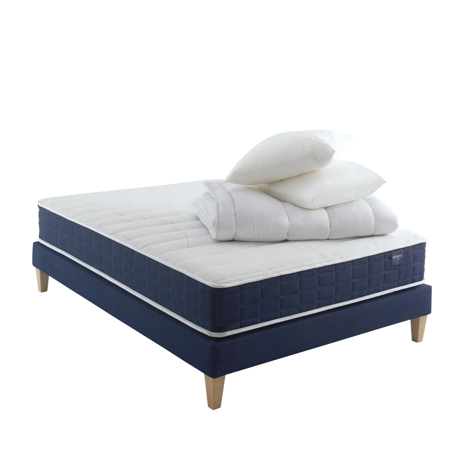 Ensemble Matelas Ressorts, Sommier, Pieds, Couette Et Oreiller Rêve 400 - SOMEO 1 Ensemble Matelas Ressorts, Sommier, Pieds, Couette Et Oreiller Rêve 400 - SOMEO