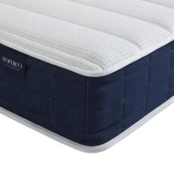 Ensemble Matelas Ressorts, Sommier Et Pieds Rêve 400 - SOMEO -Lematelas Soldes Boutique reve 400 zoom ganse zip fond blanc 8