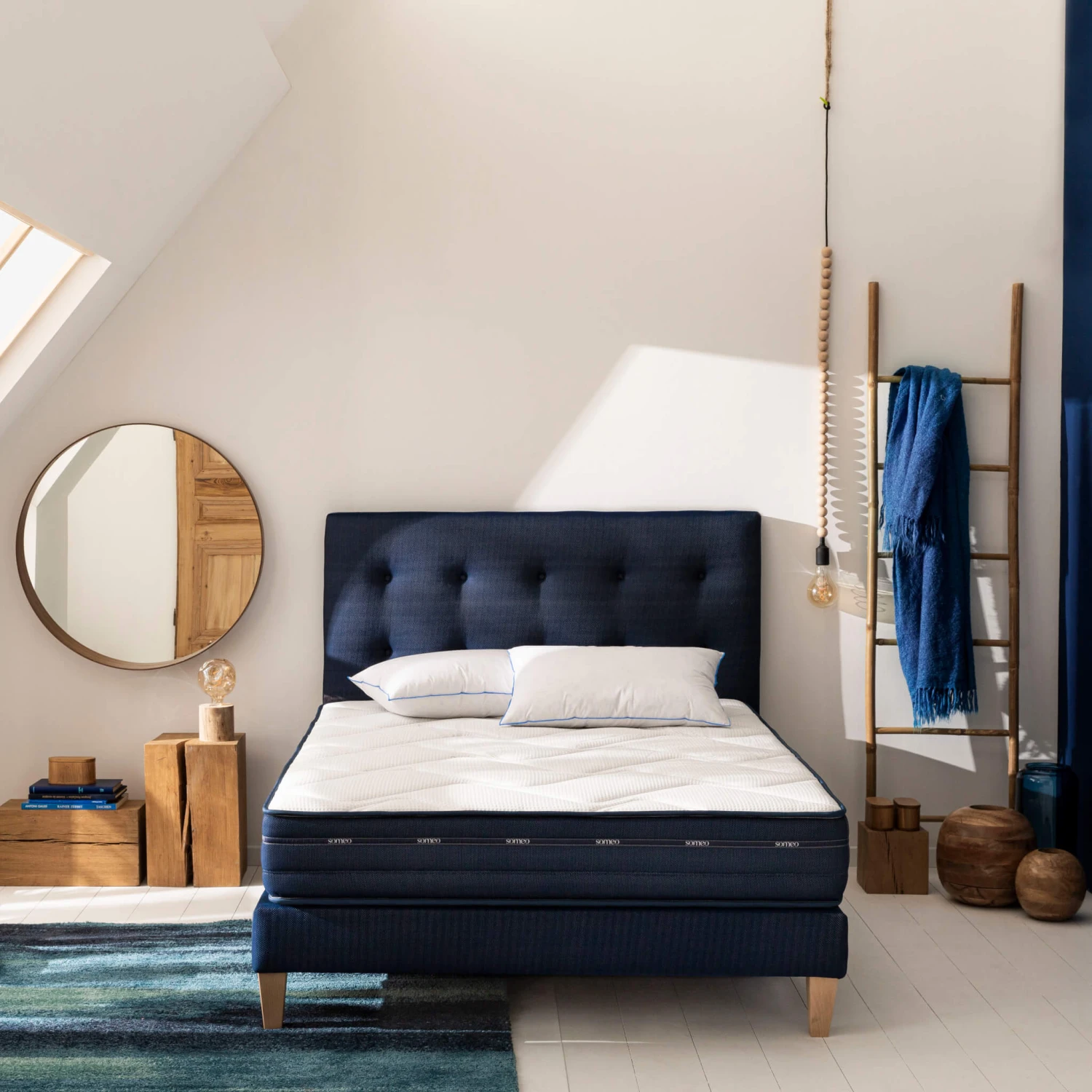 Ensemble Matelas Ressorts Et Mémoire De Forme, Sommier, Pieds, Tête De Lit, Couette Et Oreiller Rêve 500 - SOMEO 12 Ensemble Matelas Ressorts Et Mémoire De Forme, Sommier, Pieds, Tête De Lit, Couette Et Oreiller Rêve 500 - SOMEO – Image 12