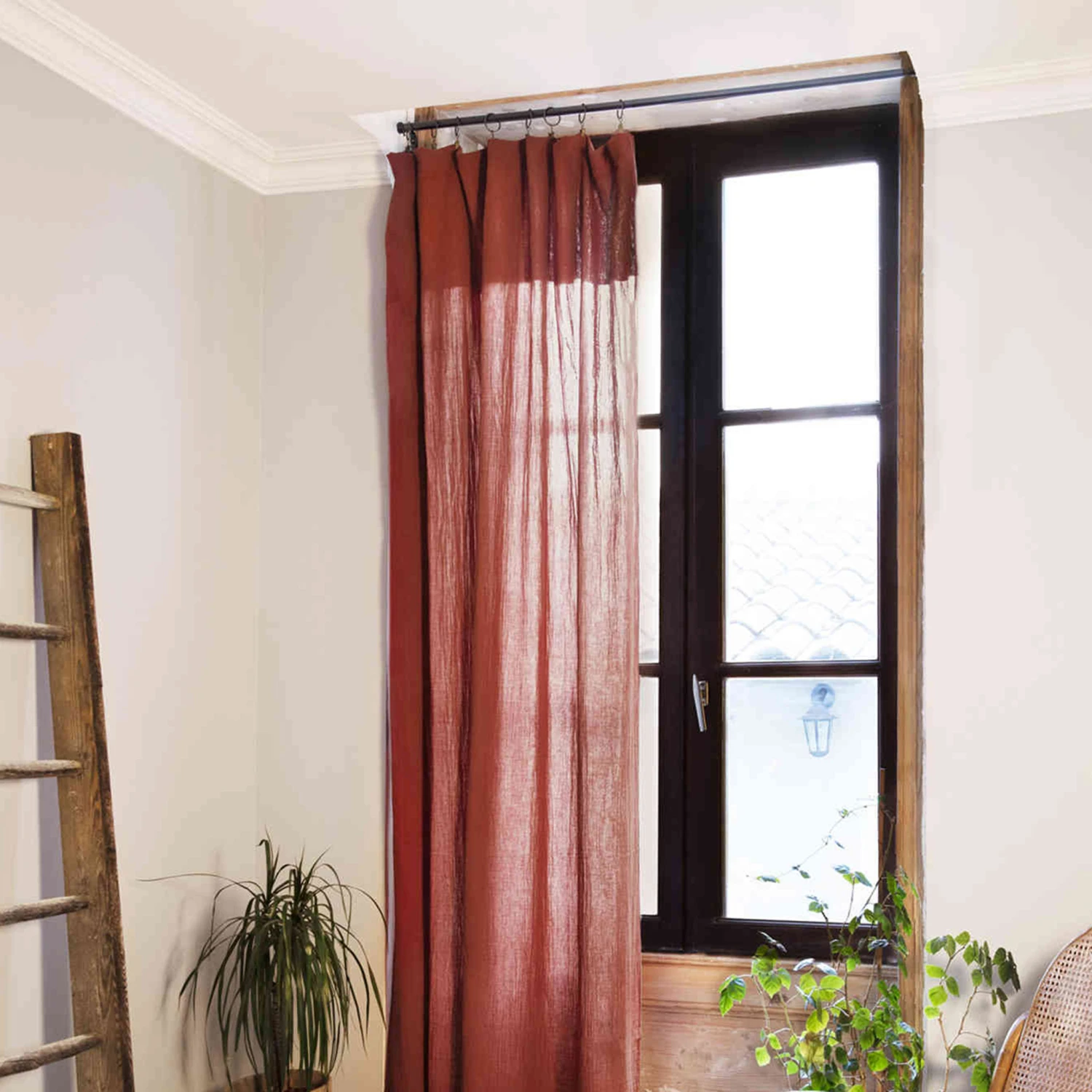 Lot De 2 Rideaux Gaze De Coton Ajustables 140x300 Cm 6 Lot De 2 Rideaux Gaze De Coton Ajustables 140x300 Cm – Image 6