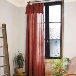 Lot De 2 Rideaux Gaze De Coton Ajustables 140x300 Cm