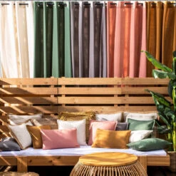 Rideau à œillets En Coton Recyclé 135x250 -Lematelas Soldes Boutique rideau coton recycle ambiance