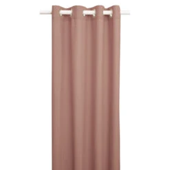 Rideau à œillets En Coton Recyclé 135x250 -Lematelas Soldes Boutique rideau coton recycle rose face fond blanc 1