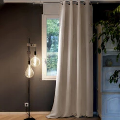 Rideau Occultant Thermique à œillets 140x260 -Lematelas Soldes Boutique rideau oeillets inuit pampa ambiance 6