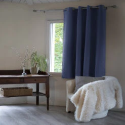 Rideau Occultant Thermique à œillets 140x180 -Lematelas Soldes Boutique rideau polaire bleu 4