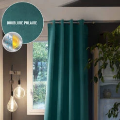 Rideau Occultant Thermique à œillets 140x260 -Lematelas Soldes Boutique rideau polaire canard 140x260