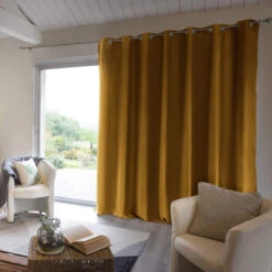 Rideau Occultant Thermique à œillets 280x260 -Lematelas Soldes Boutique rideau polaire jaune 16