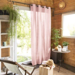 Rideau Tamisant à œillets 140x260 -Lematelas Soldes Boutique rideau tamisant rose