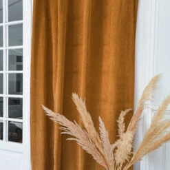 Rideau à œillets En Velours Côtelé 135x250 -Lematelas Soldes Boutique rideau velours cotele miel ambiance