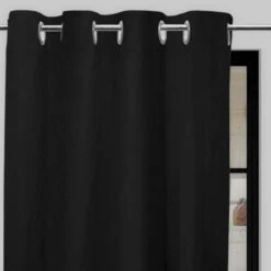 Rideaux à œillets Bohème 135x180 Cm -Lematelas Soldes Boutique rideaux illets boh me noir 135x180 1