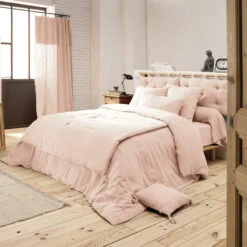 Housse De Couette Double Gaze De Coton Rose -Lematelas Soldes Boutique rose ambiance