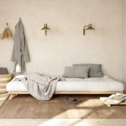 Ensemble Lit Futon Senza Naturel + Matelas écru 180x200 -Lematelas Soldes Boutique senza naturel ambiance