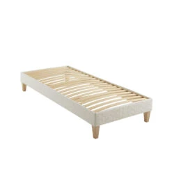 Ensemble Matelas Mousse Recyclée, Sommier, Pieds, Couette Et Oreiller Aube 400 - SOMEO -Lematelas Soldes Boutique sommier aube 90x200 3 4 fond blanc 36